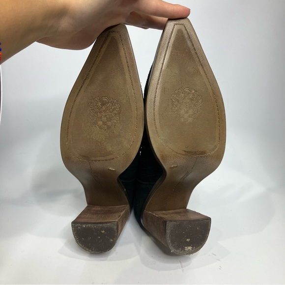 Vince Camuto black suede weverna booties block heel women’s size 11 trendy - Picture 6 of 8